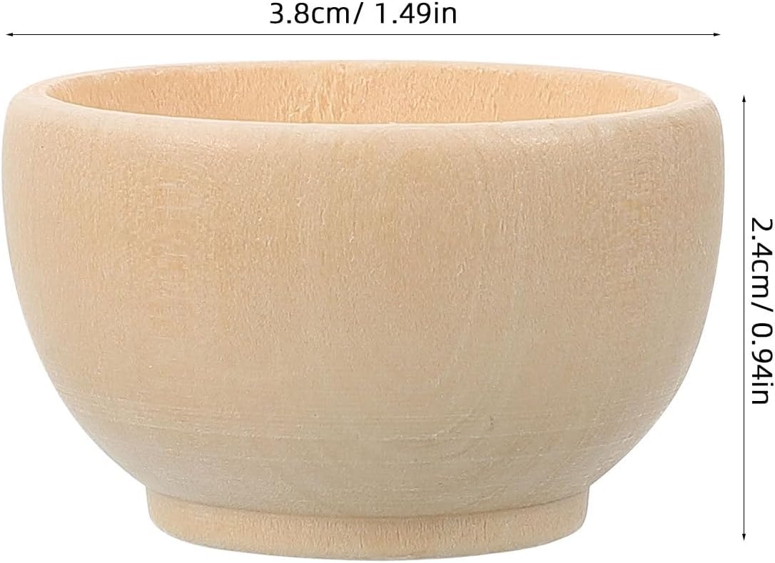 ORFOFE 10 pack Small Unfinished Wooden Bowls Natural Blank Bowls for Crafts Painting Diy Projects Miniature Smooth Surface Wood Bowls for Home Decoration and Gift Making image 5