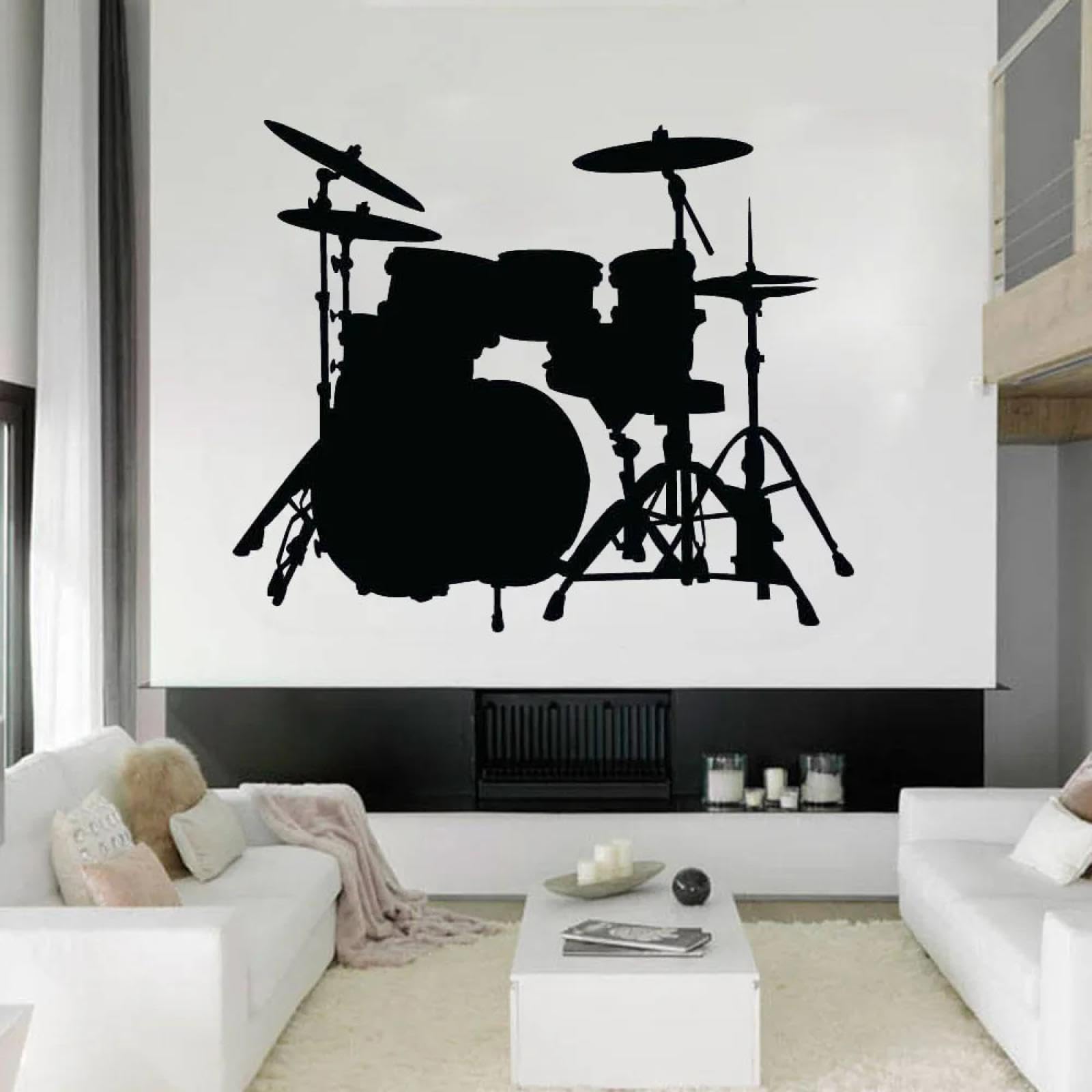 Musical Instrument Drum Rack Bedroom Living Room Stickers Music Art décor Vinyl Home Wallpaper wall Stickers