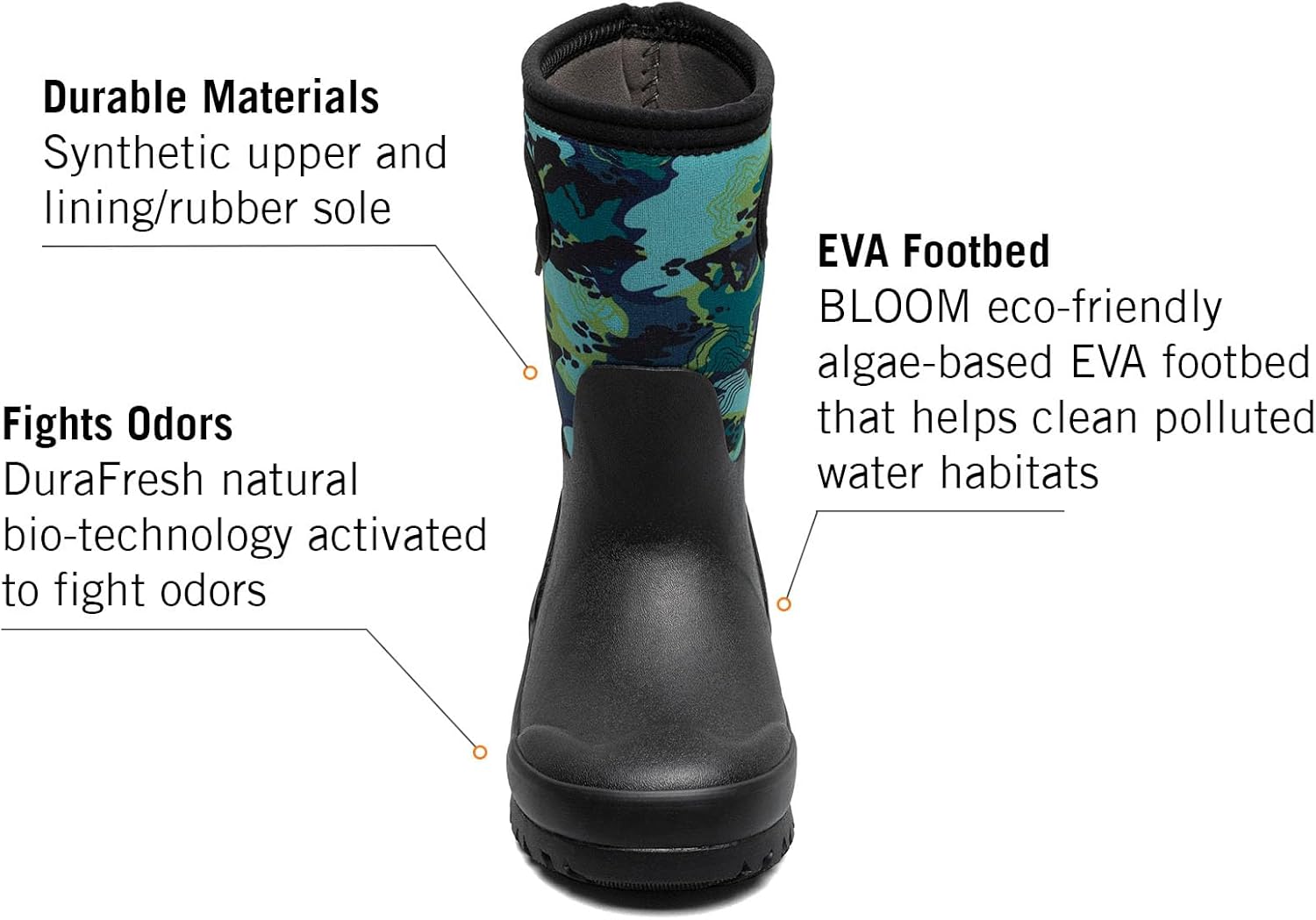 BOGS Grasp Kids Waterproof Rain Boots – Insulated for Winter, Snow & Mud with Easy Pull-On Handles for Toddlers, Boys & Girls, All-Weather Protection