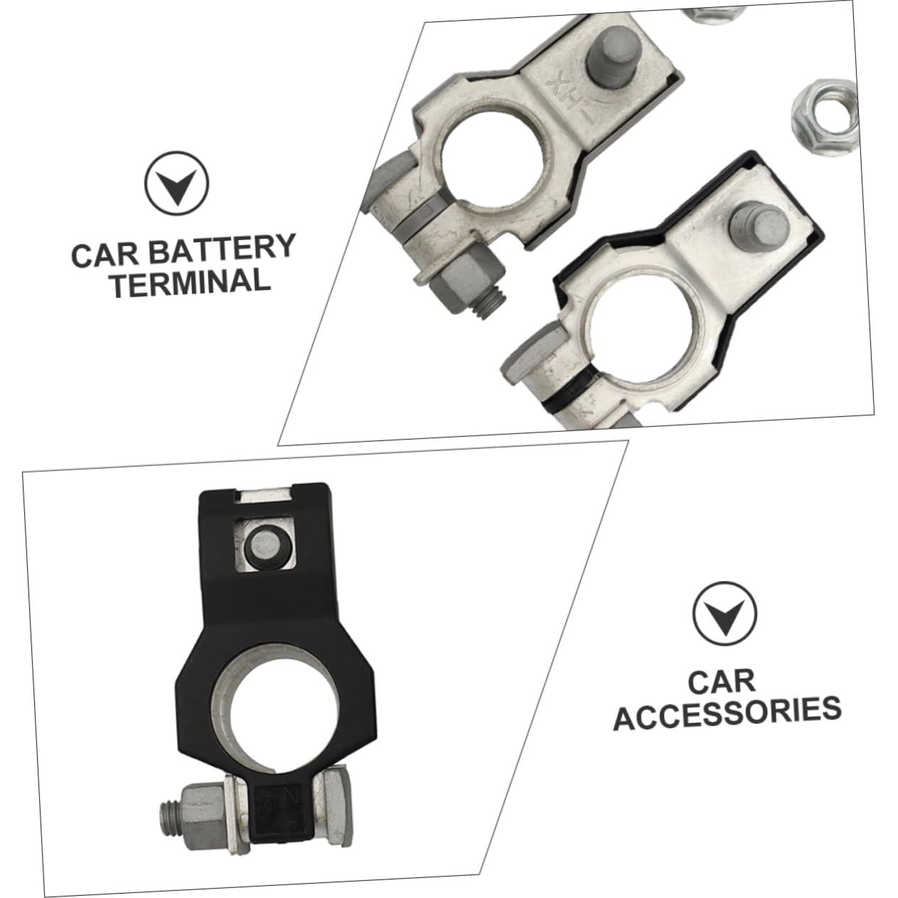 2ensembles Borne De Batterie Auto De Connecteurs Électriques Avec Clamps Isolateurs Et Brosse Compatible Rapide Et Facile à Installer Conductivité Et Robustesse