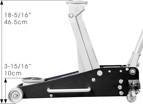 Miniatura 7 de BIG RED AT830011LBR Gato de piso de aluminio de doble bomba de elevación rápida, 3 toneladas (6,000 libras), negroplateado