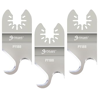 Multitool Saw Blades, Oscillating Multi Tool Hook Knife Blade for Cutting Roofing Shingles, PVC Carpet,Cardboard and Other Soft Materials 3-Pack