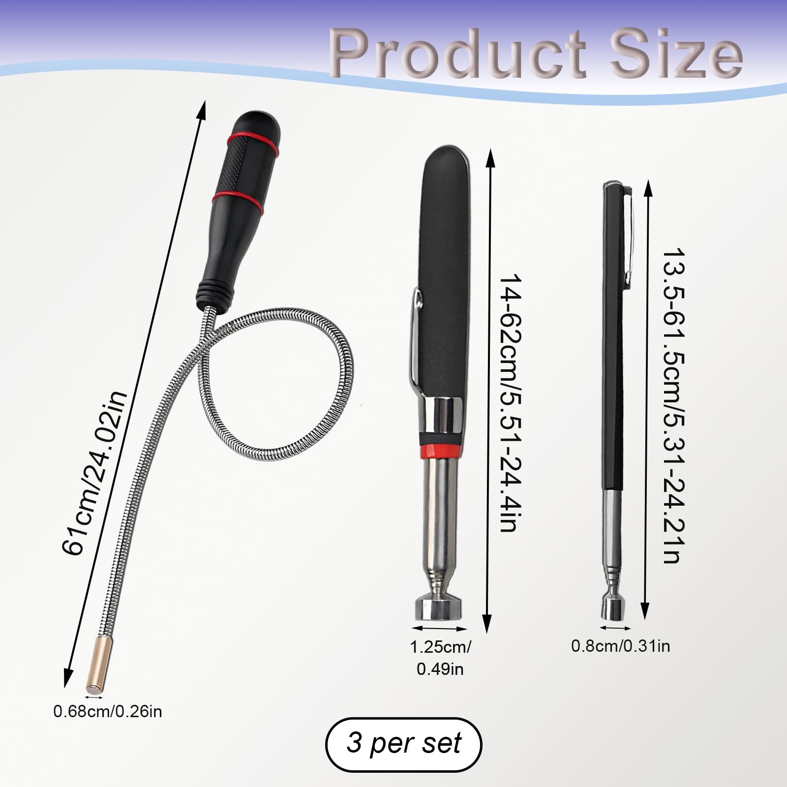 Produktbild von Teleskop-Magnetheber – Ausziehbar Von 22 Cm Bis 103,5 Cm, Edelstahl, Magnetkopf 36 Mm, Tragkraft 35 Lbs – Zum Aufnehmen Von Schrauben, Nägeln & Kleinteilen
