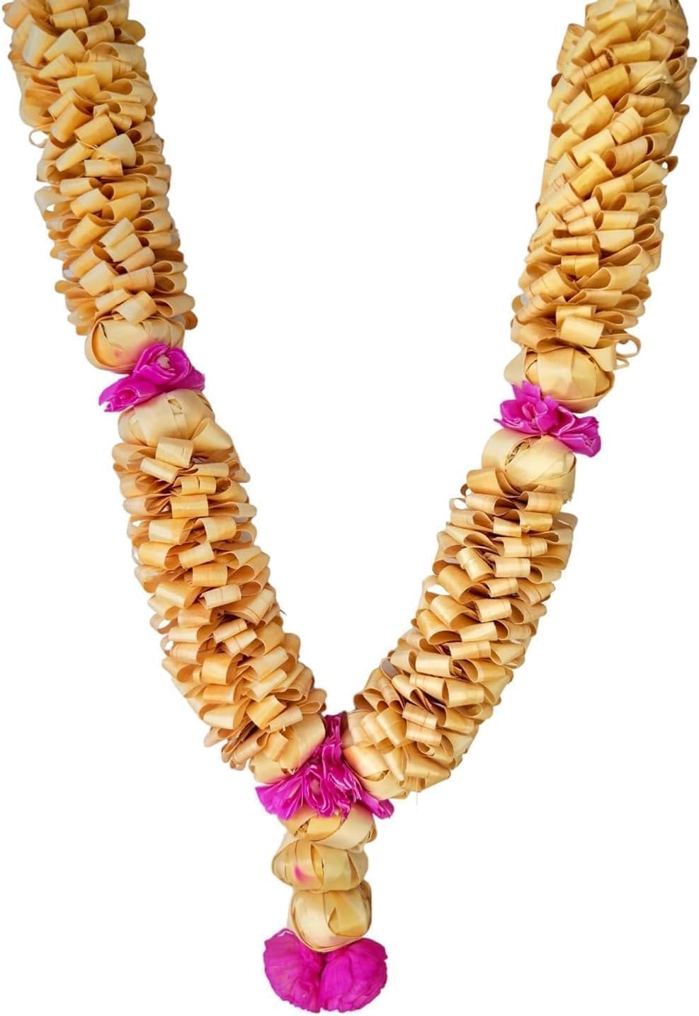 Sandalwood Processed Photo Frame Mala | Chandan Scented Wooden Chaal | Wooden Garland | Traditional Mala for God, Ancestors and Pitra, Pooja Room (18 Inch/45cm) 2 Ghar (Pack of 2)
