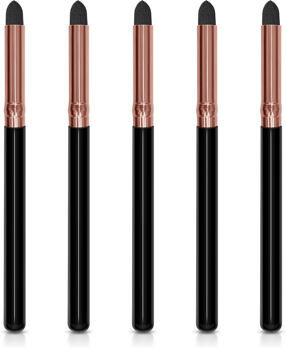 Eyeliner Smudge Brush Pointed Pencil Stick Set,5Pcs Professional Sponge Blending Makeup Tool for Eyeshadow Eyebrow Reusable Tip Applicator
