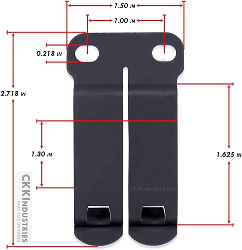 Miniatura 5 de Monoblock - Clips para cinturón de engranajes  (se adapta a cinturones de hasta 1.75 pulgadas)  Dentro de la cinturaIWB ajuste personalizado oculto