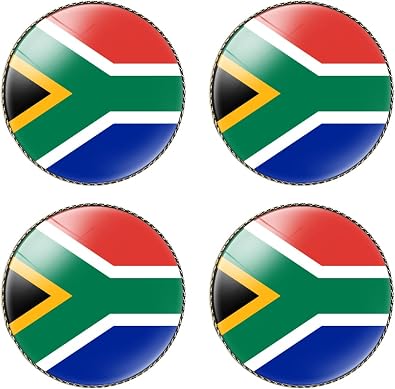 4 Pcs South Africa Flag Pin Round 1 Inch, Lapel Pins Souvenir Badge for Hat Clothes Backpack,South Africans Flag Brooch Accessories Party Favors,Patriotic Pin Accessories for Men/Women