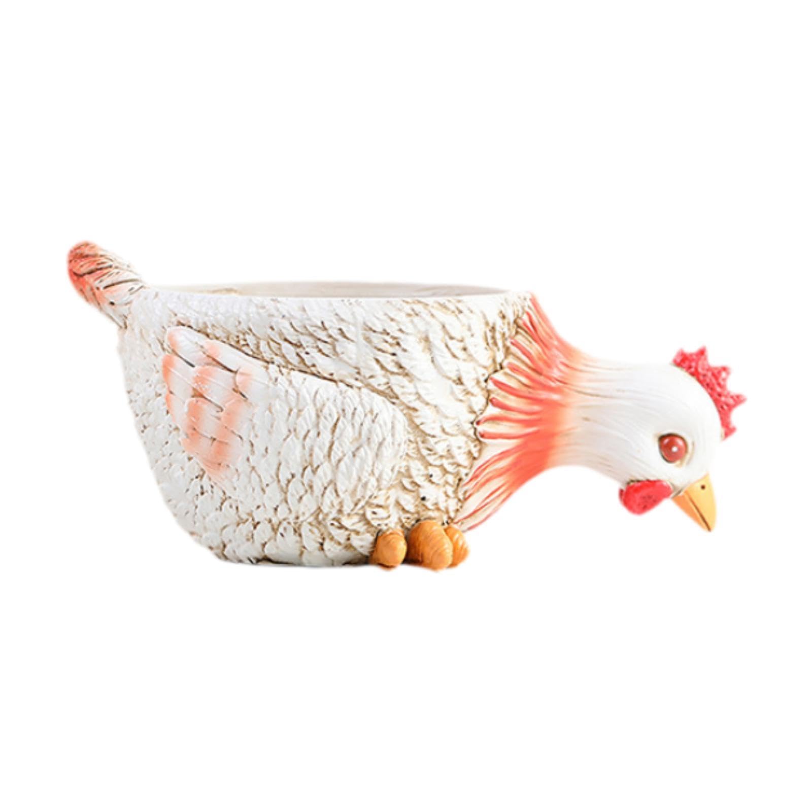 UJEAVETTE Animal Plant Pot Funny Unique Cute Sculpture for Festive Decoration Tabletop Chicken-image-48