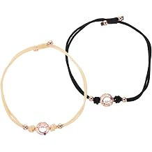 Adjustable Heartbeat Vibration Bracelet for Couples, Woven Alloy Wristband with Touch Connection Technology, for Special Occasions and Anniversaries, Long Distance Relationship
