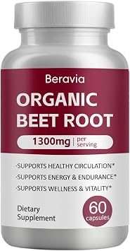 Beravia Beet Root Capsules | Antioxidant Formula - Vegan, Non-GMO, Gluten-Free - 1300mg, 60 Capsules