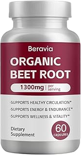 Beravia Beet Root Capsules | Antioxidant Formula - Vegan, Non-GMO, Gluten-Free - 1300mg, 60 Capsules