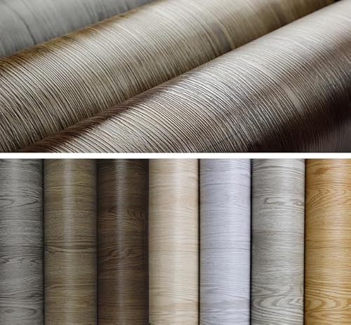 Homease PVC Bodenbelag Selbstklebend Verdickt (0.15cm) Holzmaserung Bodenaufkleber mit Textur, Verschleißfest, Wasserdicht, Holz Platte Vinylboden für Küche Wohnzimmer Balkon 0.6 x 5M/3㎡ Dunkelgrau