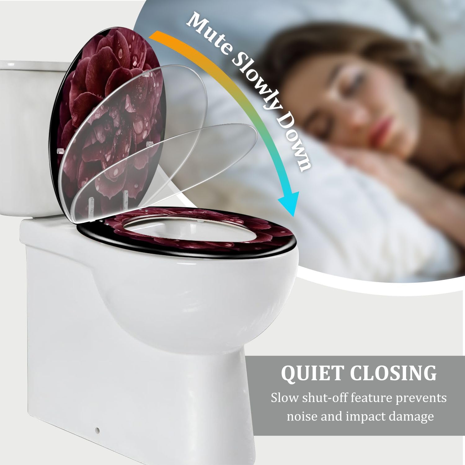 Asiento de inodoro alargado genérico para baño