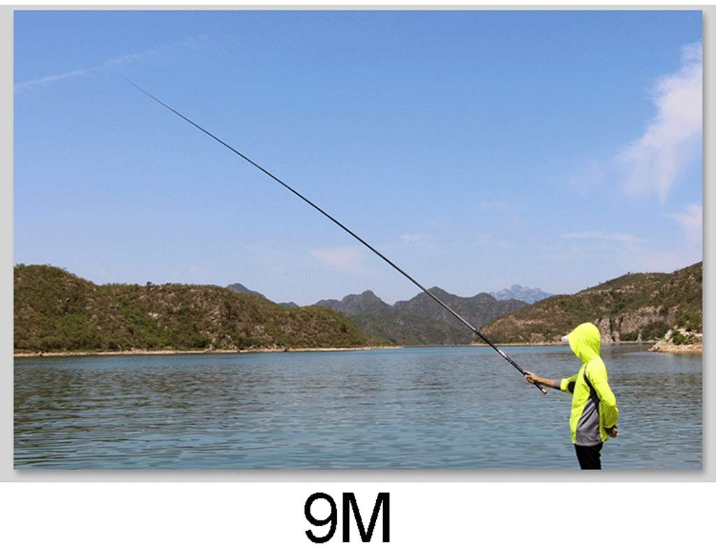 Carbon 8m 9m 10m 11m 12m 13m Power Hand Pole Angelrute Ultra Hard Super Light Teleskopstange Stick Ersatzspitze 06.05 (Size : 9m)…