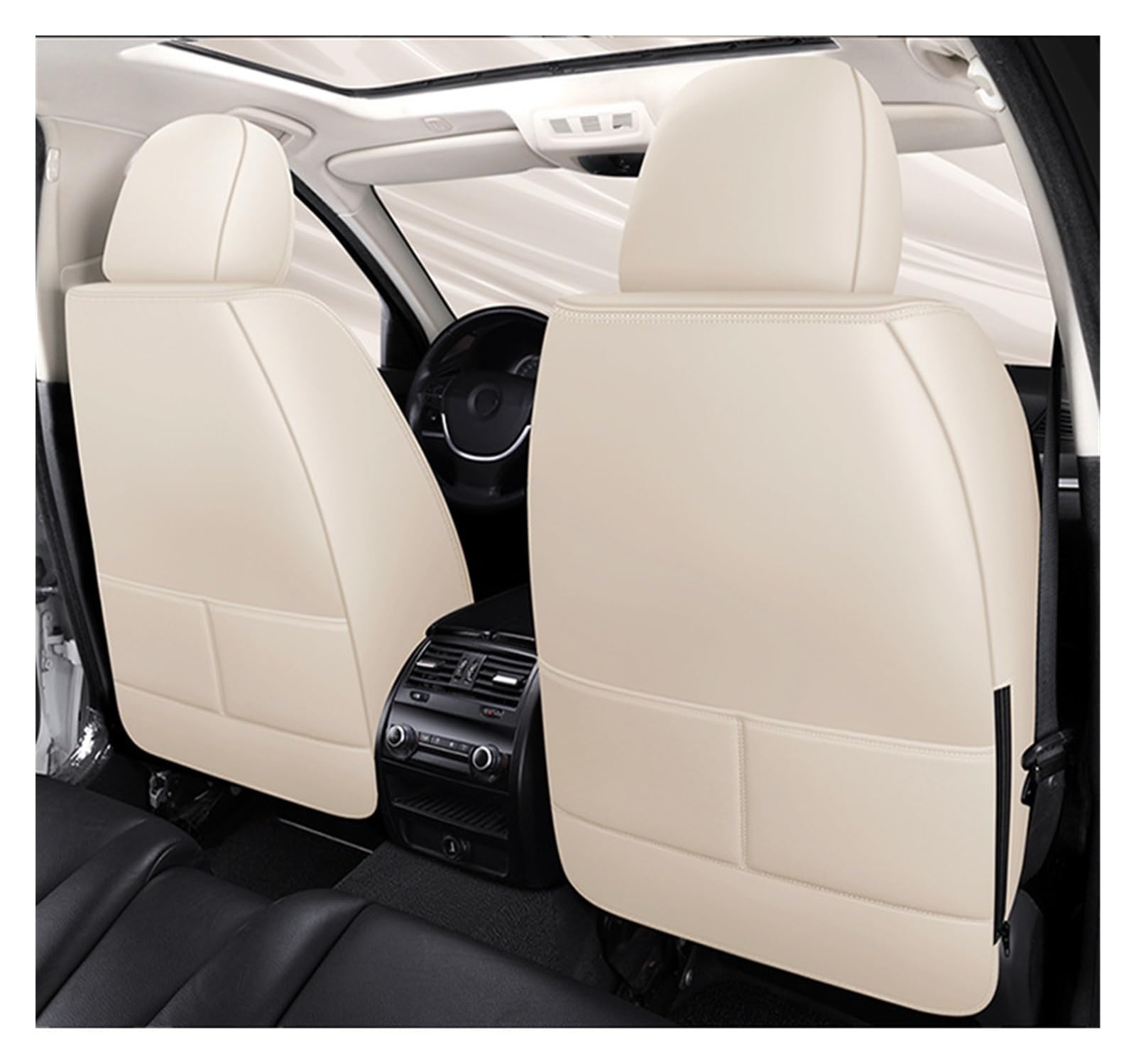 Funda Asiento Coche Fundas Para Asientos Coche Para Mitsubishi Todos Los Modelos Para Outlander Para Pajero Para Grandis Para ASX Para Pajero(Coffee Beige)