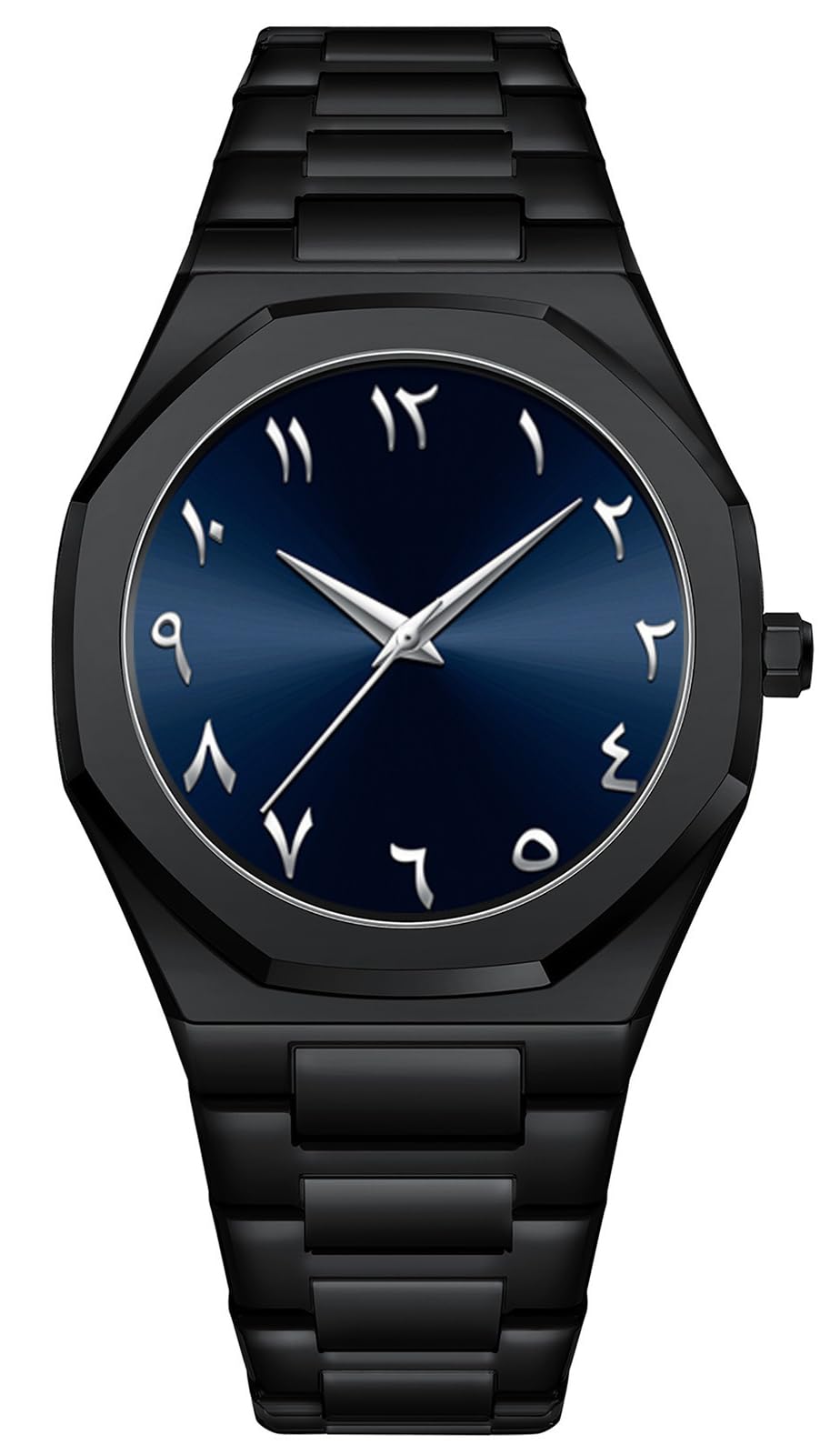 Gosasa Orologio da uomo al quarzo con numeri arabi mediorientali dal design elegante in acciaio inossidabile impermeabile Business Casual orologio da polso