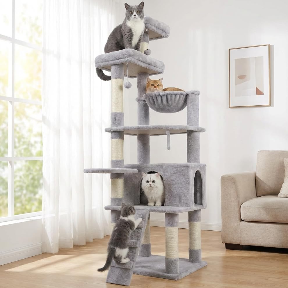 Árbol para gatos alto multi-niveles 71 pulgadas miniatura 1