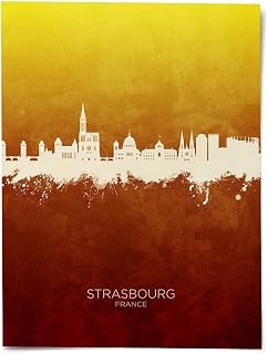 Strasbourg France Skyline art print poster, unframed -16577