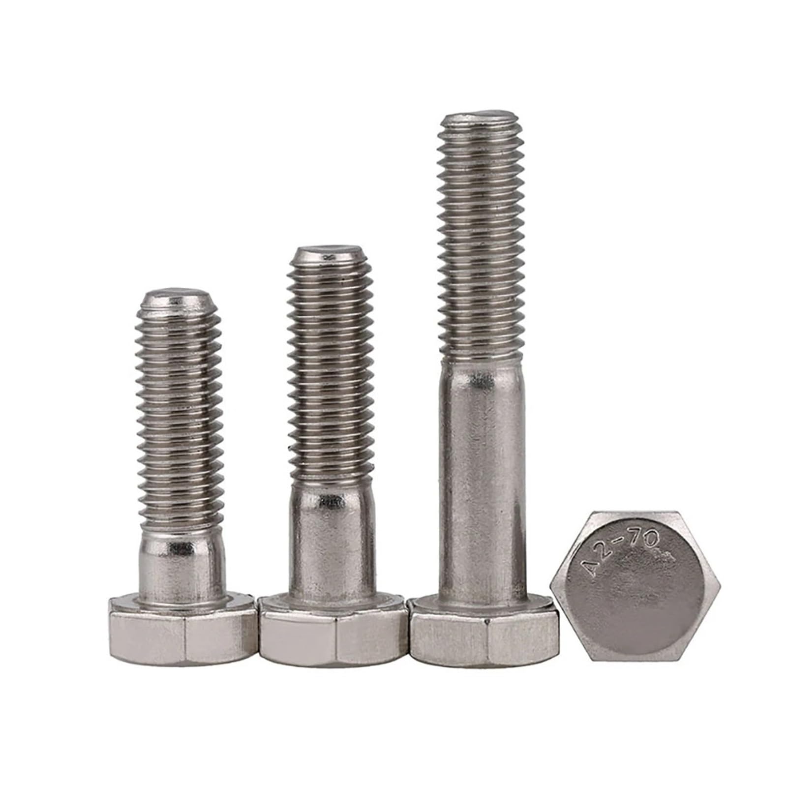 Vis à tête hexagonale en acier inoxydable SUS304-1/4 5/16 3/8 7/16 1/2 5/8" UNC, boulons filetés partiels for le travail des métaux(5.0inch,3/8-16 (1Pcs))