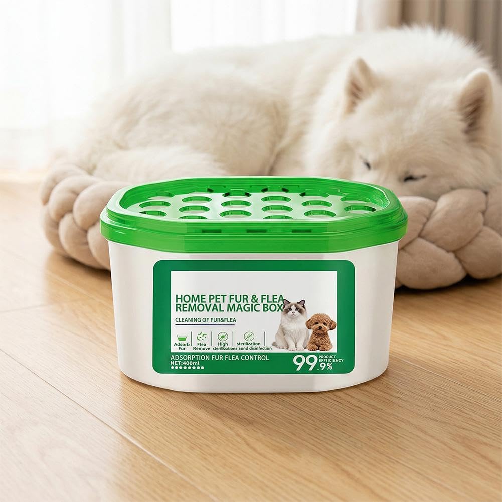 Home Pet Fur & Odor Removal Magic Box, 2026 New Pet Hair Removal MagicBox, 360 All Around Pet Hair Remover Pets Magic Box, Eliminador de olores portátil y colector de polvo, para el hogar, PetAreas