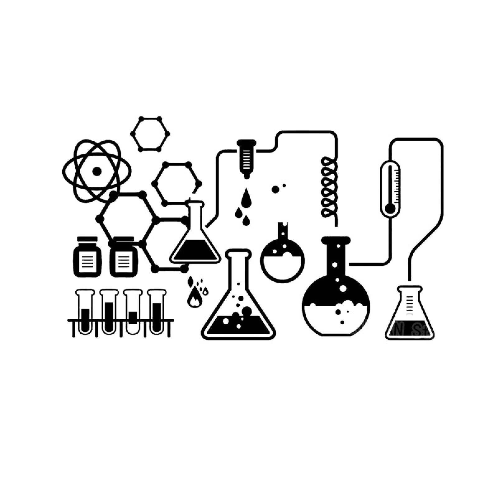WEIMEIJIEScientist Chemistry Sticker Science Chemistry Lab Vinyl Wall Sticker Kids Removable Wall Sticker Home Decoration Bedroom 95X56 cm