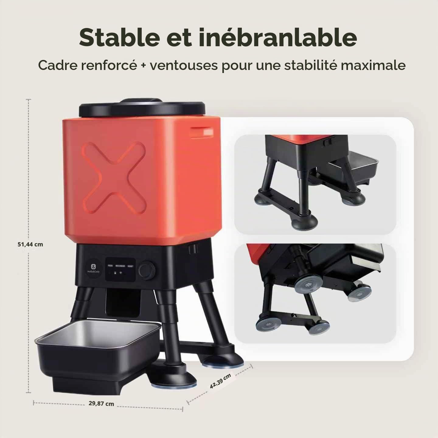 Mangeoire Automatique pour Chiens de Grande Taille, capacité de 14 L, Alimentation à Distance, système Anti-Blocage, Distributeur Automatique de Nourriture pour Chien, contrôle par Application WiFi