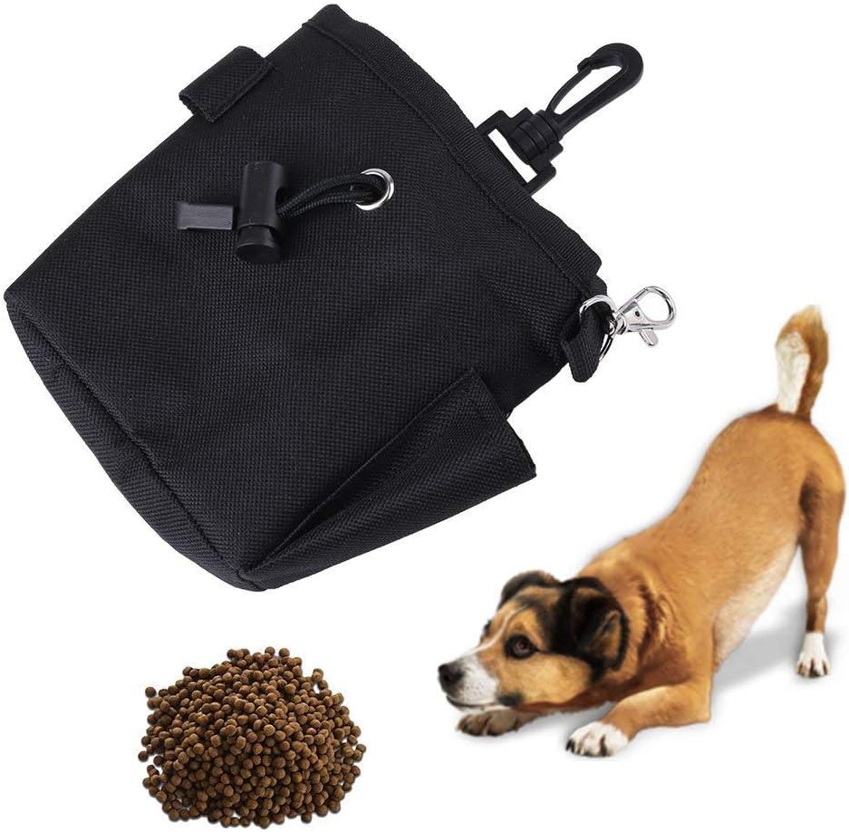 Pet Treat Bag Dog Obedience Training Waist Pouch Food Snack Bag for Small Items and Food Storage Black Waist Bag