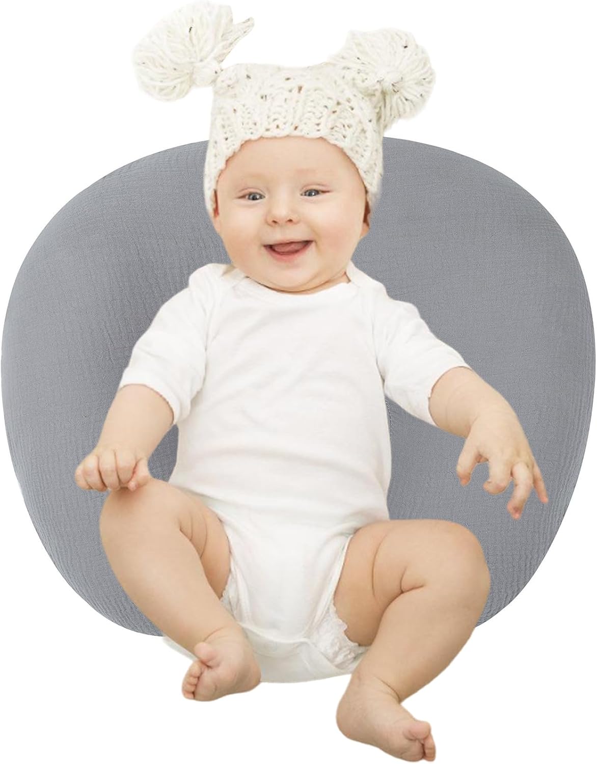 Infant Feeding Pillow Soft & Breathable Pillow Stretchable Slipcover Baby Breastfeeding Pillowcase Protector