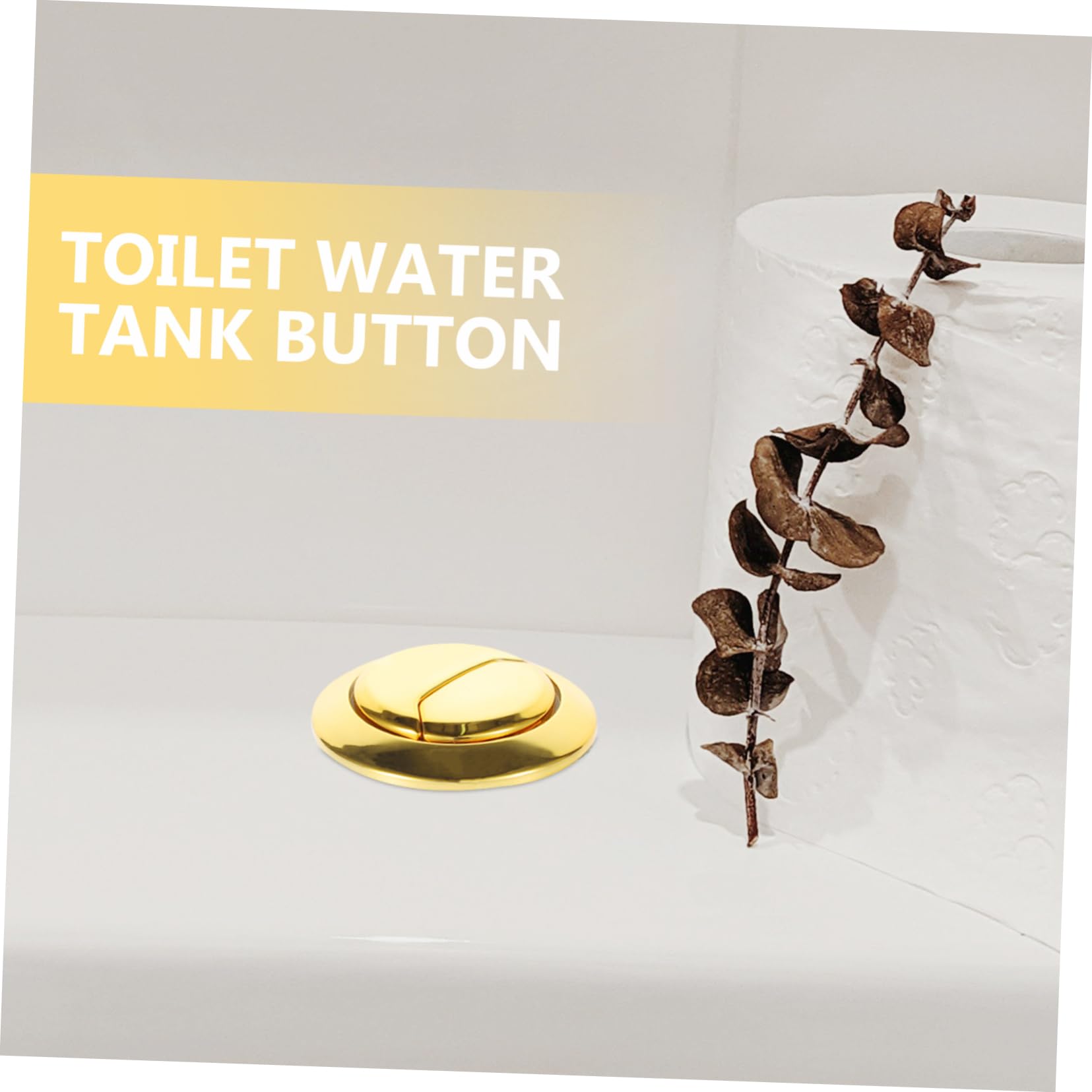 Sewroro Botón de Tanque para Inodoro de Doble Descarga, Plástico Dorado