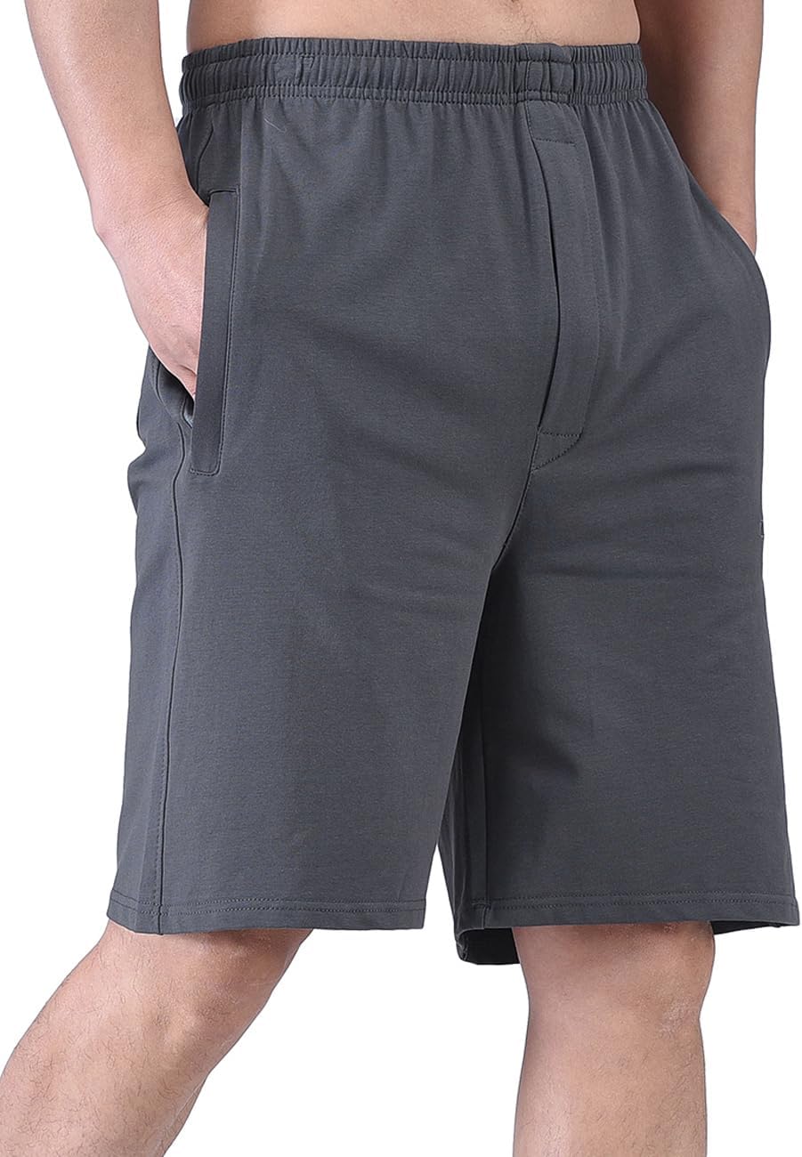Zoulee Men's 9" Lightweight Jersey Shorts Front Zipper - Image 4