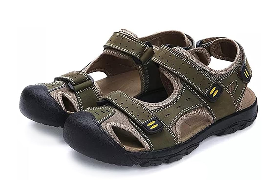Asifn Uomini Sandali Sportivi Outdoor Arrampicata Scarpe Camminata Summer Sport CasualTrekking Beach Pelle Escursionismo