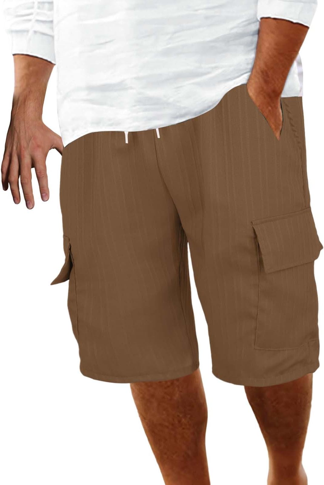Men's Sports Shorts - Men's Short Trousers, Lightweight Airy Summer Shorts, Solid Color, Breathable, Loose Fit, Leisure Shorts, Drawstring