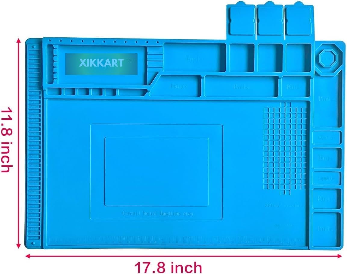 XIKKART Silicone Soldering Mat Heat Resistant up to 932°F – Large 17.8 x 11.8 inch Magnetic Work Mat for Electronics Repair, Cell Phone, Laptop, Computer, Soldering Station (Laptop Repairing Mat) - Image 2 thumbnail