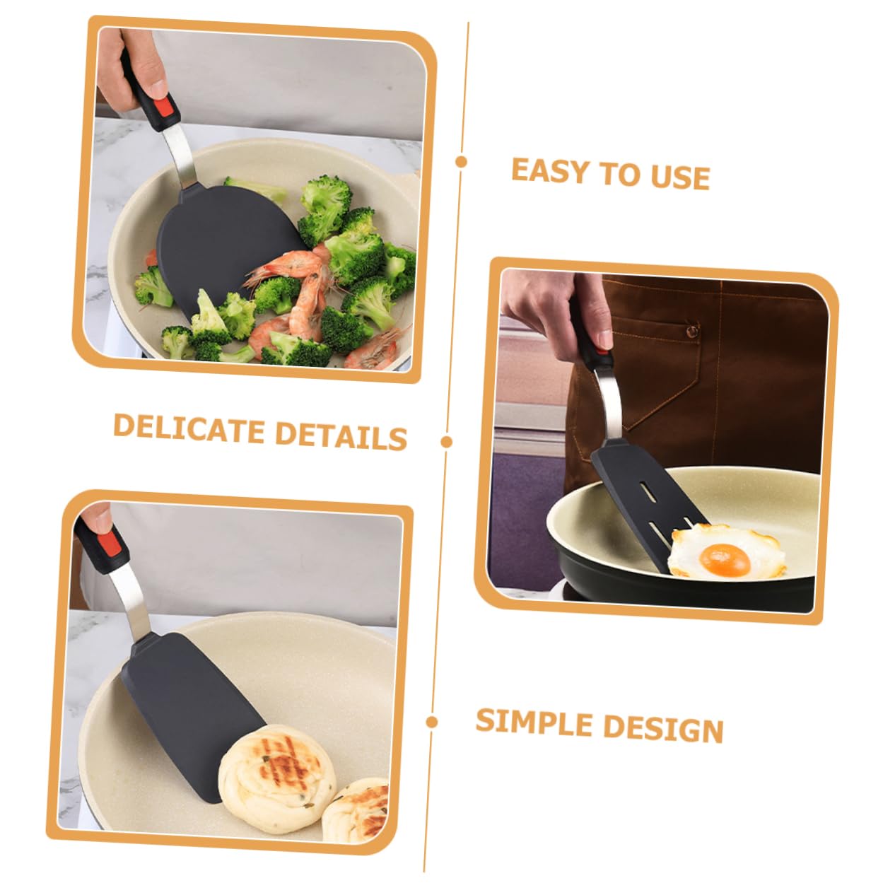 SHOWERORO Spatole da Cucina in Silicone Set di Spatole Antiaderenti per Padelle Utensili Portatili per Friggere A Casa Spatola per Wok per Cucinare