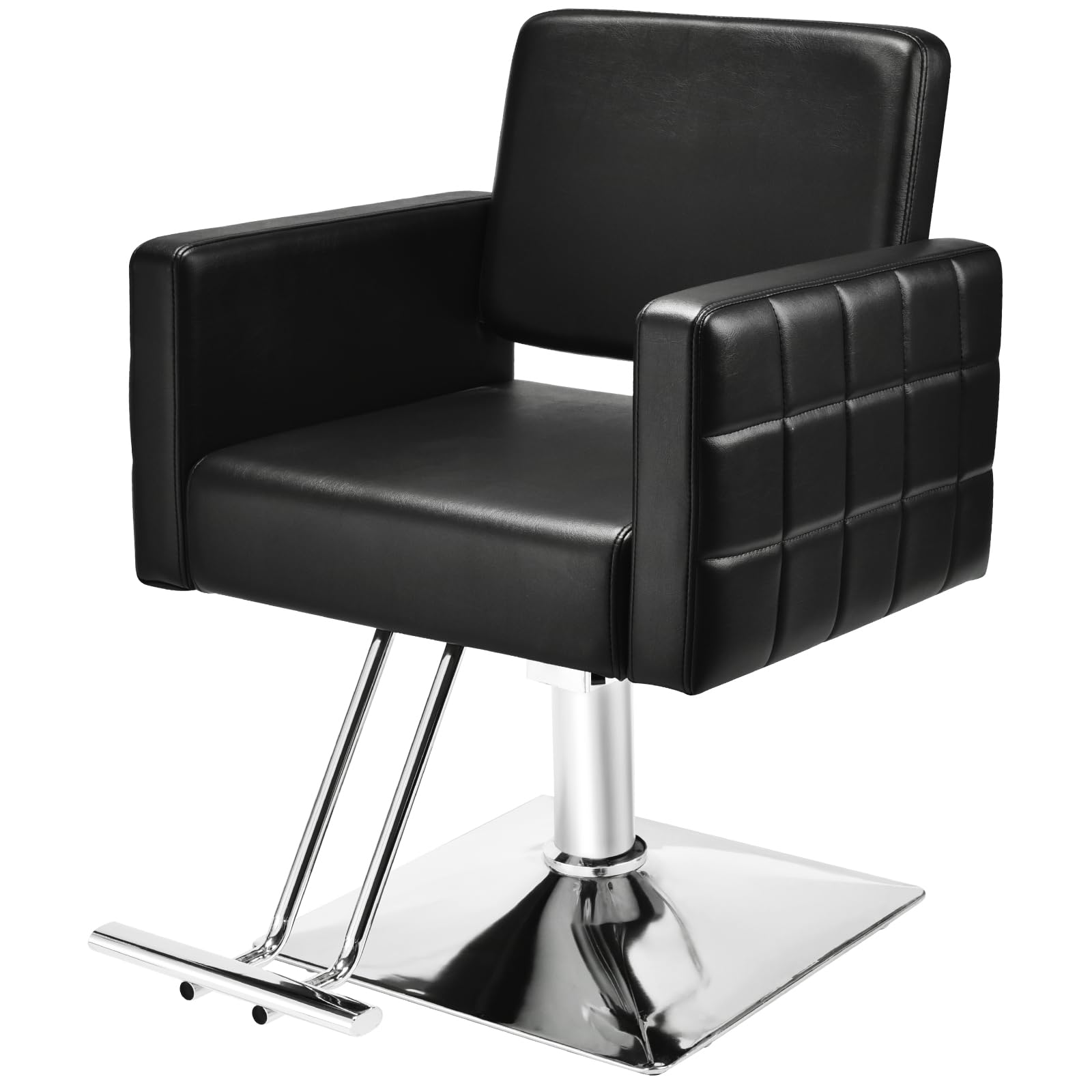 Barber Salon Chair for Barbershop - Load Weight 330 Lbs,Heavy Duty Hydraulic Pump Height Adjustable,360°Swivel with Footrest,Soft Leather with Armrest