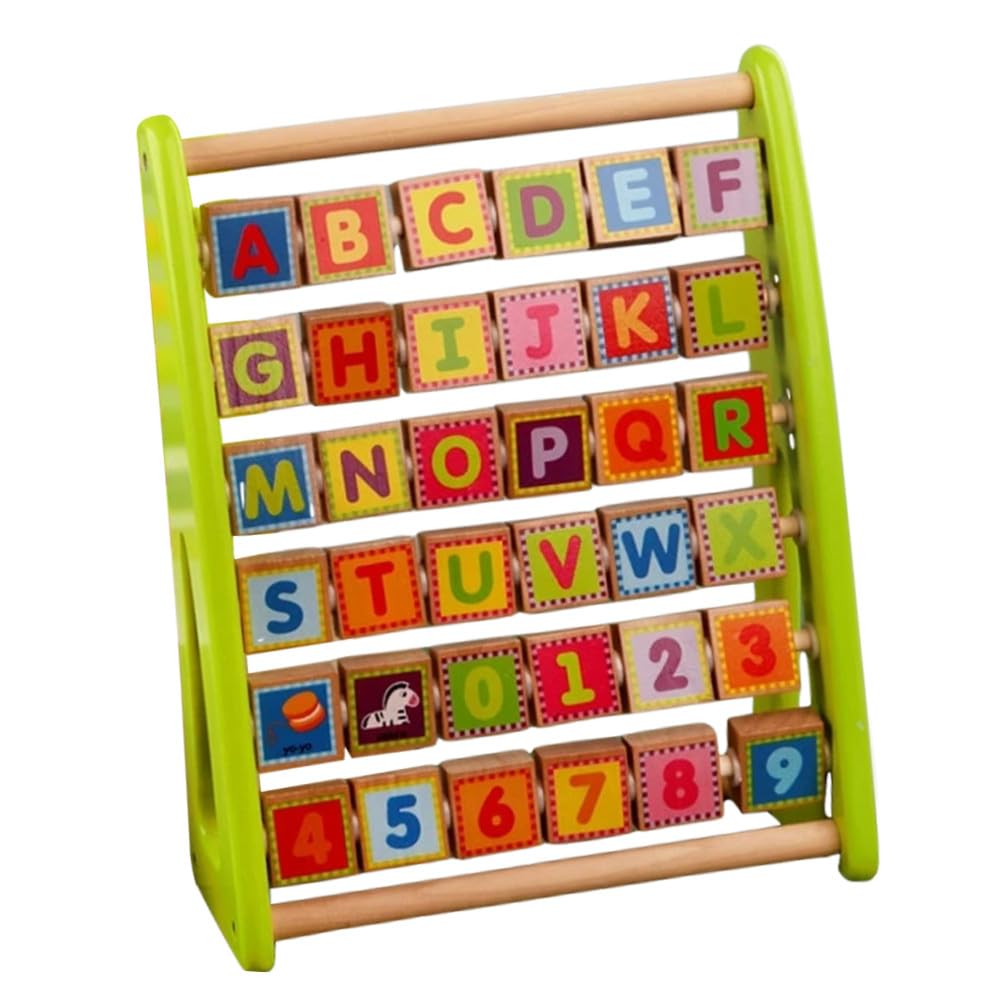 UKCOCO Tablero de Madera Alfabeto y Números para Niños, Juguete Educativo Seguro y Duradero, Adecuado para Aprendizaje Temprano en Casa o Escuela