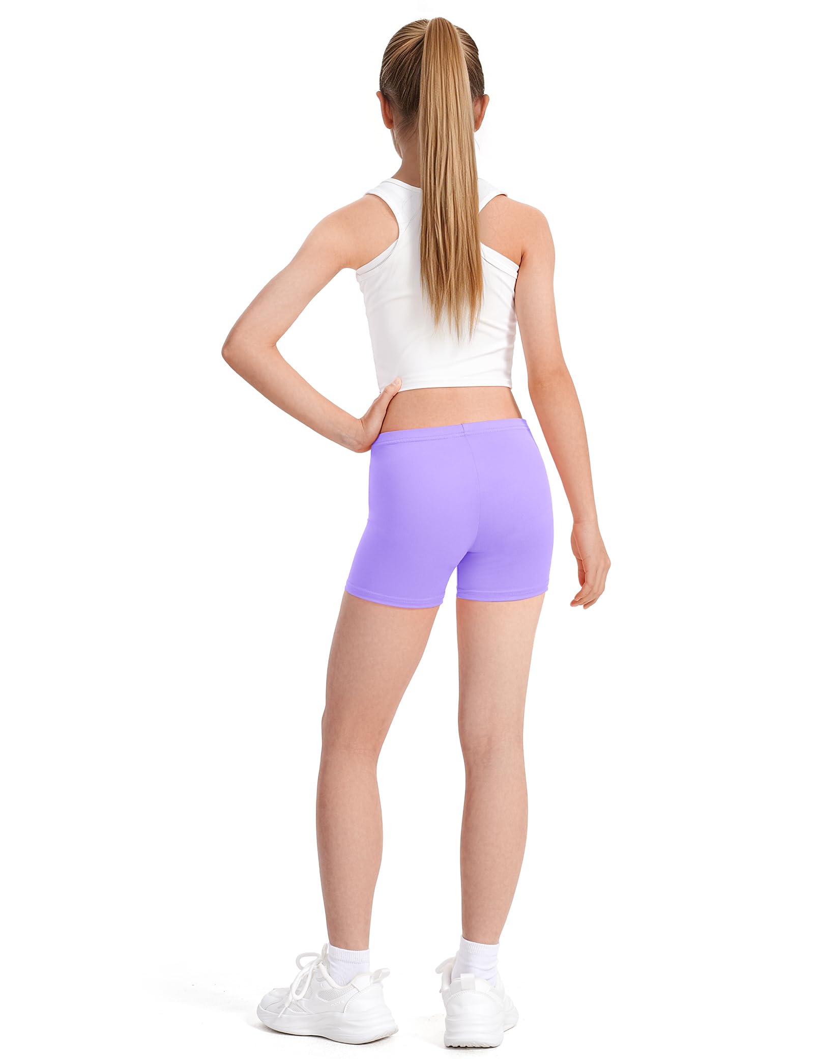 Auranso Leggings Cortos Niñas Pantalón Shorts Deportiva Mallas 2-10 Años,Pack De 8