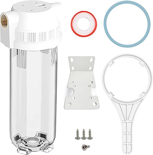 Filtro de agua transparente para toda la casacaravana, filtro de agua de sedimentos en línea de 10 x 2.5 pulgadas para RV, hogar, jardín, acuario,