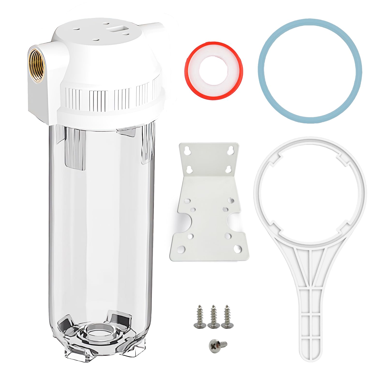 RV Water Filter Housing Clear, 10" X 2.5" Inline Sediment - 1025C-B-H