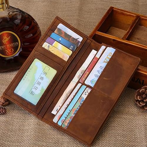 Vista 9 de OSALADI Cartera de negocios para hombre, de cuero, plegable, estilo vintage, portátil, Picture 1, Moda