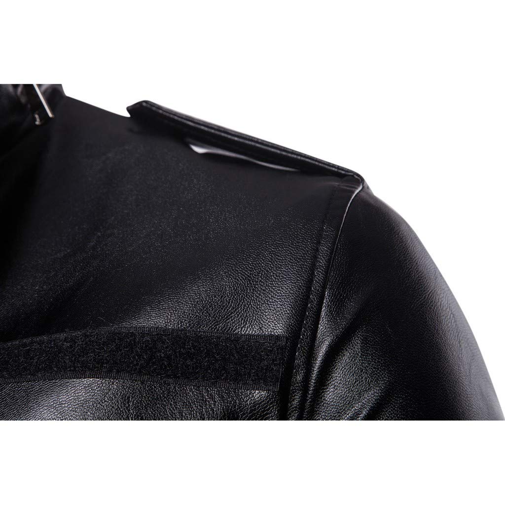 Abrigo de piel para hombre, de longitud media, chaqueta de cuero, chaqueta de piel vigilante, abrigo para carretera, cortavientos, otoño e invierno, chaqueta de motorista con muchos bolsillos