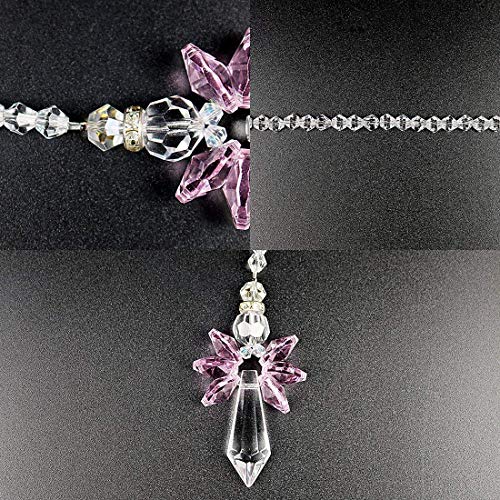 Rainbow Guardian Angel Crystal Suncatcher As Home/Car Decoration & Porch Decor & Hangings Crystal Glass Ornament (Pink) #TOP6