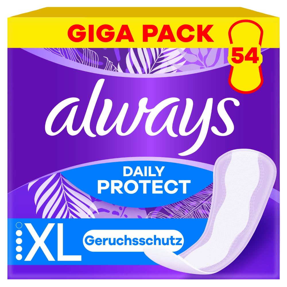 Always Daily Protect Slipeinlagen Damen Extra Long (54 Binden), Giga Pack, mit frischem Duft, passend für alle Slipformen, atmungsaktiv, flexibel