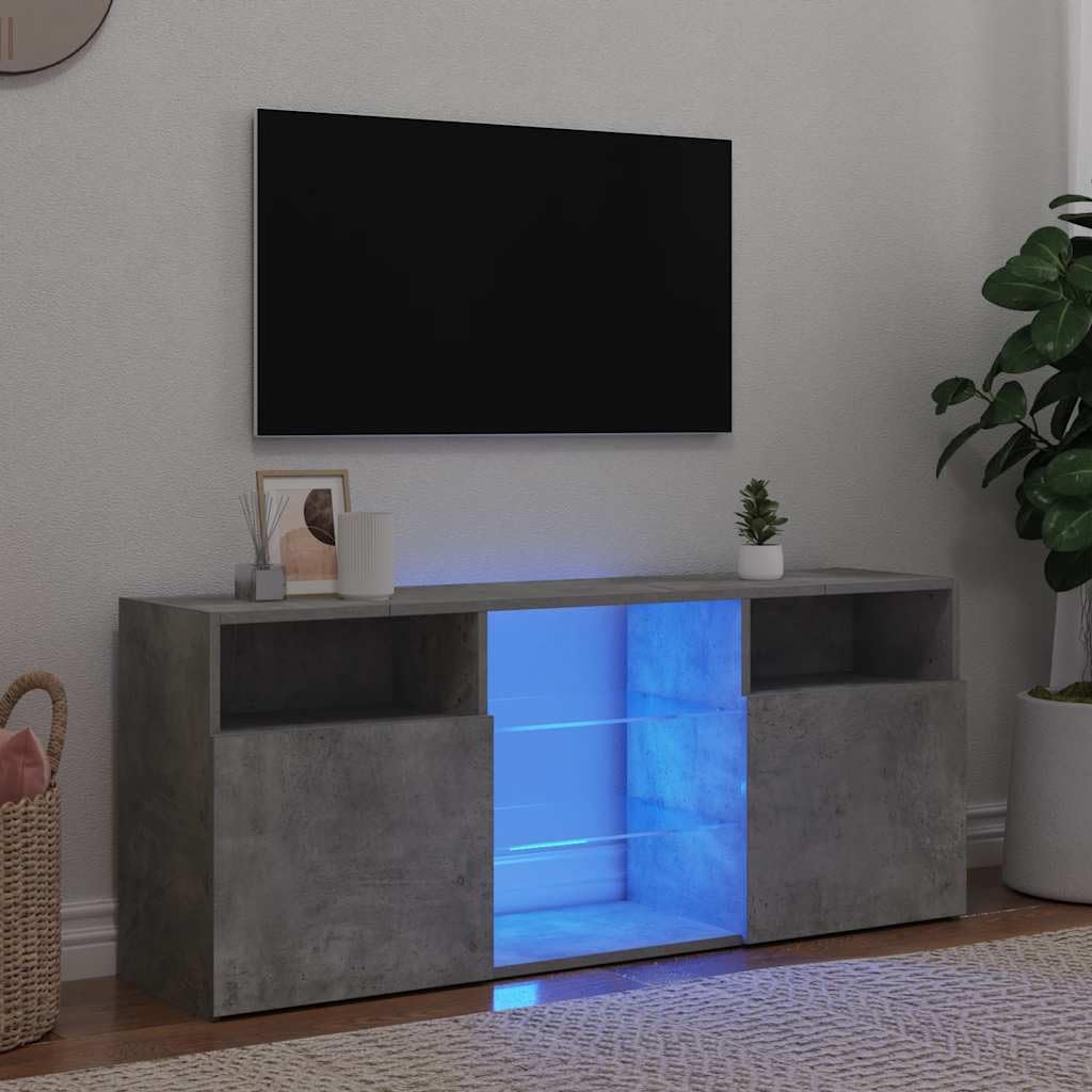 TV Stand VidaXL LED Lights Grey Concrete - Dettaglio