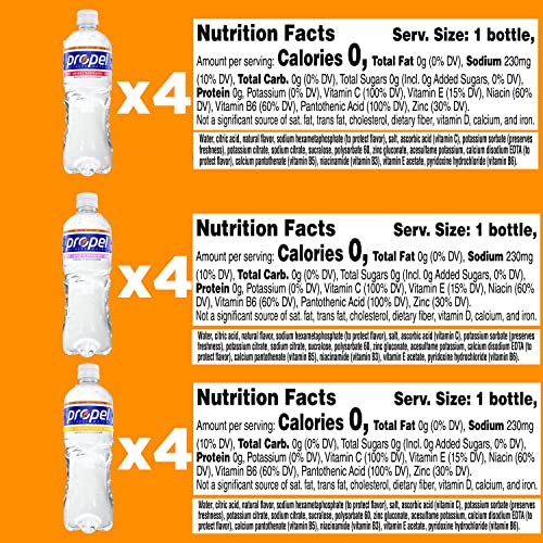 Propel Immune Support With Vitamin C + Zinc, 3 Flavor Variety Pack, 16 Fl Oz (Pack Of 12) #TOP1