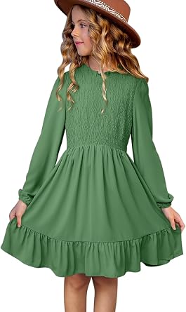blibean Tween Girls One-Shoulder Dresses Size 6-15 Years Old