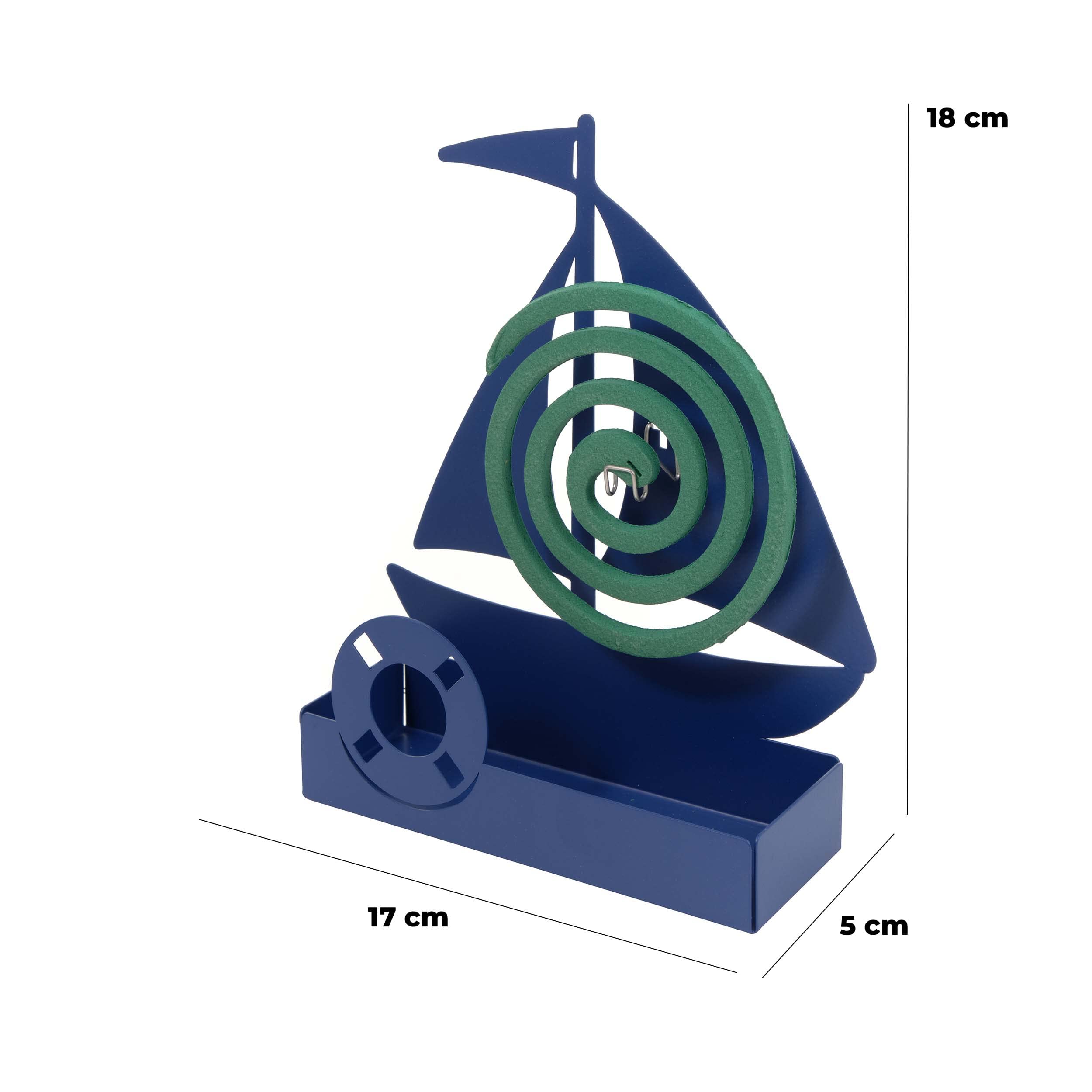 Baroni Home Zampirone Metal Holder Indoor or Outdoor Buried in Pots or Garden Pattern, Boat, 17X5X18 cm, 17 x 5 x 18 cm - Image 2