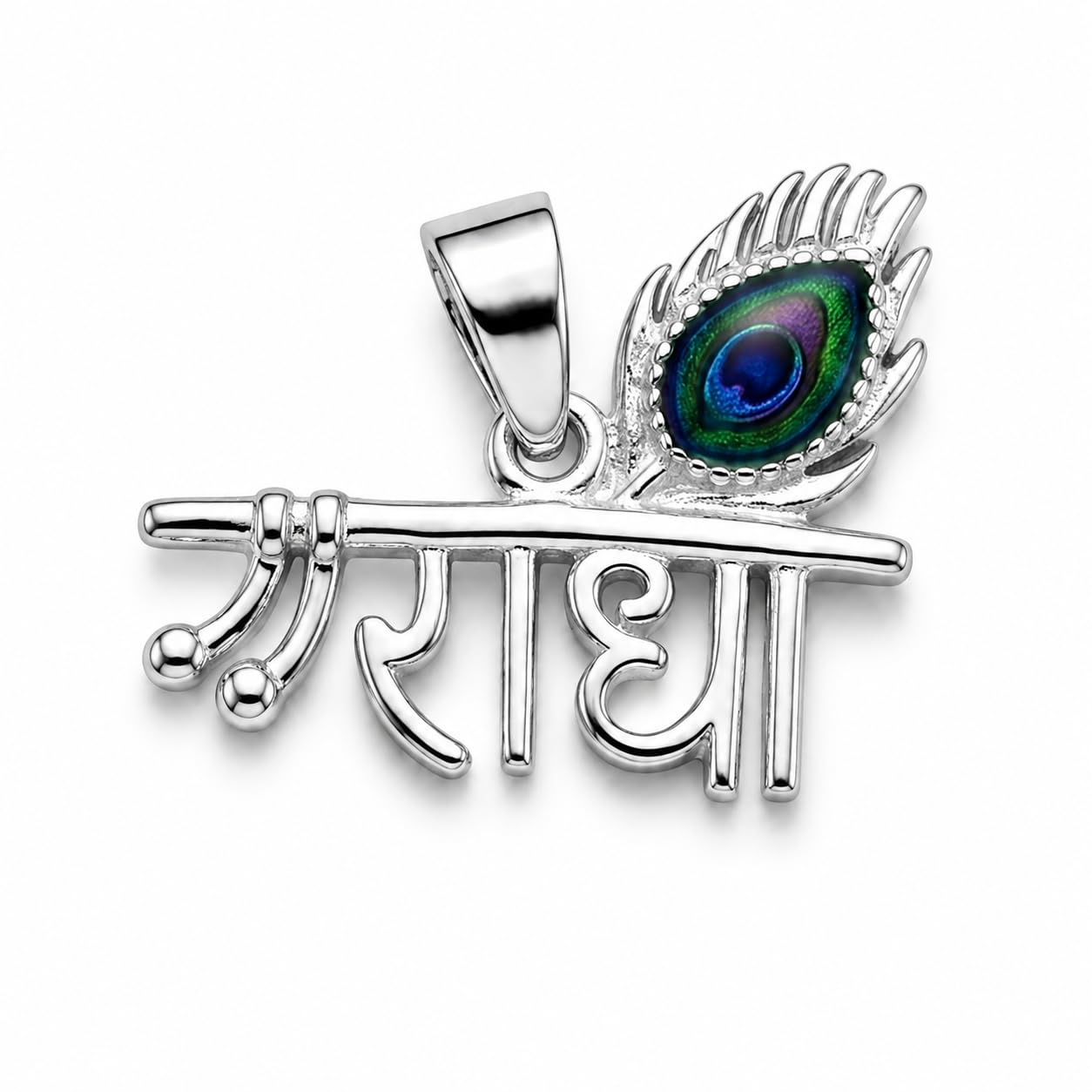 nemichand jewels 925 Sterling Silver Shree Radha Pendant for Men & Women-picture-31
