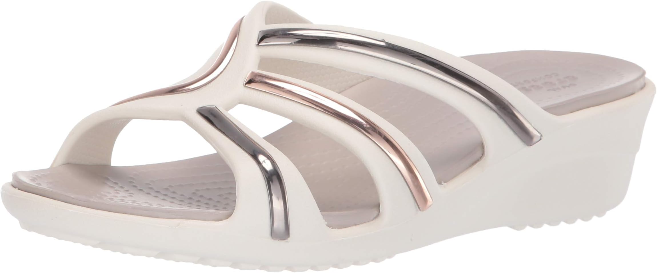 Crocs Women's Sanrah Metal Block Strap Wedge Sandal
