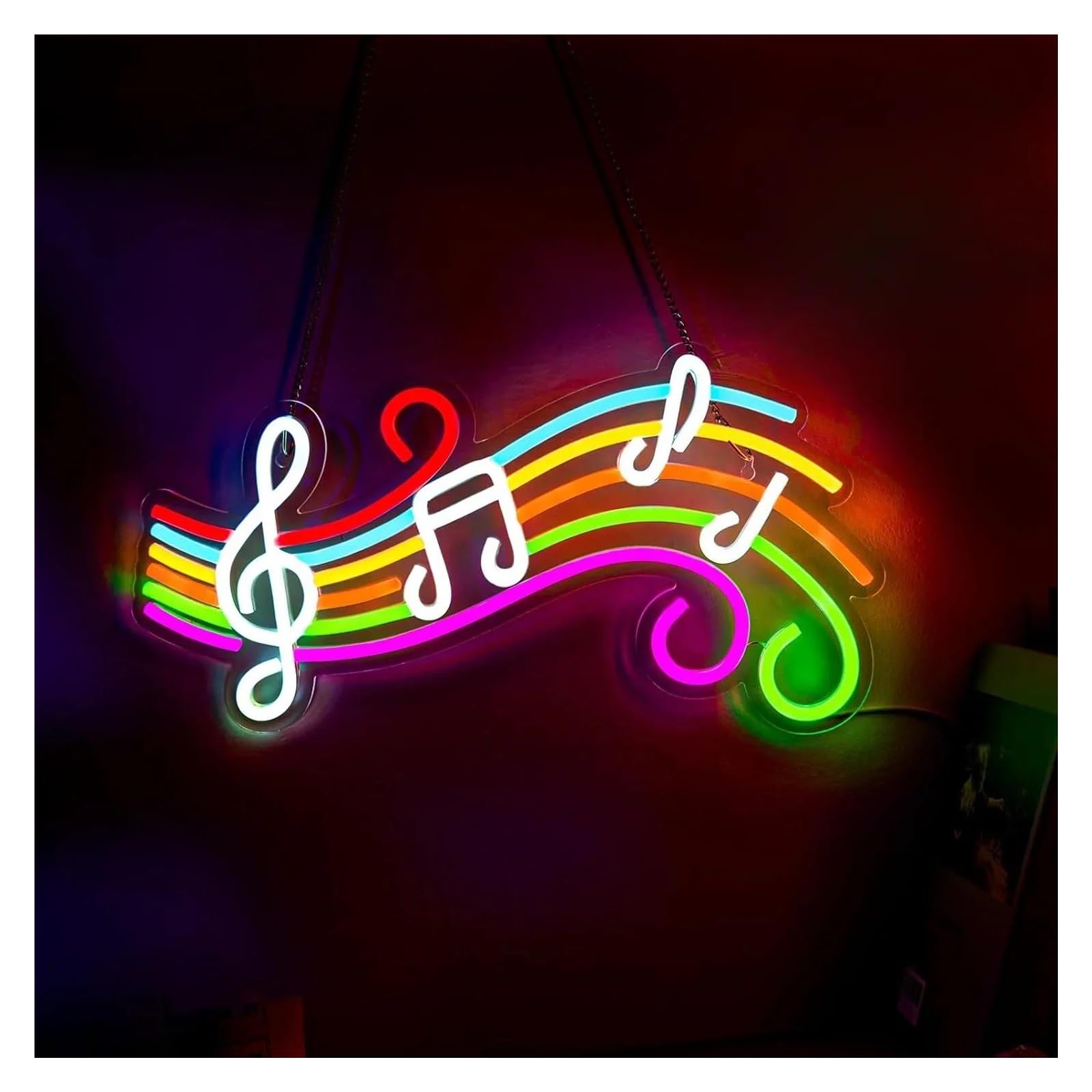 SHOUXI Sign Lamp Note Neon Signs USB Powered Music Studio Neon Lights Suitable for Birthday Party Decor Glow Sign 22.42cmx42cm